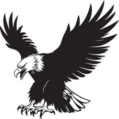 Fierce Bald Eagle with Spread Wings