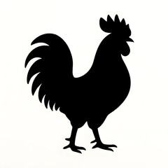 A rooster silhouette vector style 
