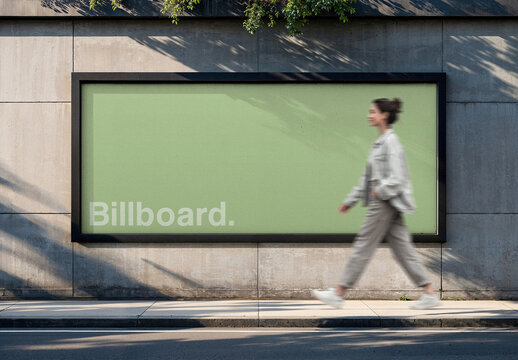 Outdoor Billboard Wall Mockup