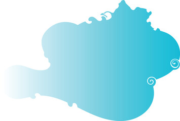 Abstract Blue Gradient Shape Vector Illustration A smooth abstract vector shape filled with a blue gradient. The design features organic curves and subtle decorative swirls, perfect for modern graphic