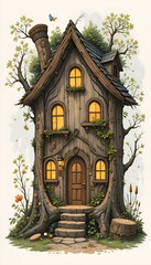 Whispers of the Woods: A Charming Abode Nestled Within a Giant Tree