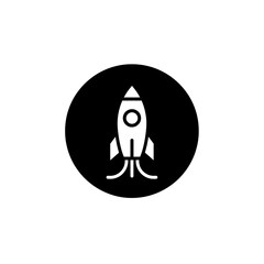 Glyph Style Rocket Ship Space Icon