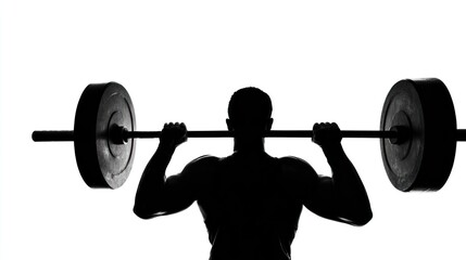 Silhouette of a person lifting weights