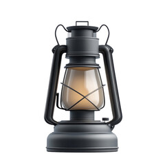 Classic oil lantern with warm glow displayed on a clean surface indoors in the evening ambiance on transparent background