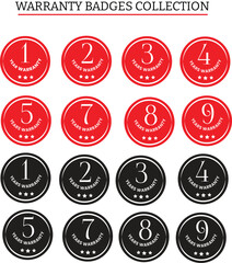 Warranty Badges Collection, Years, Guarantees, Quality & Protection