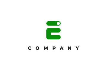 letter e and power on minimal logo 