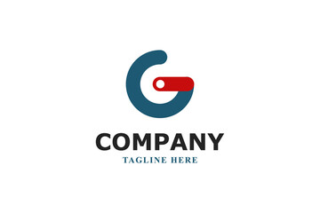 letter g and power on minimal logo design