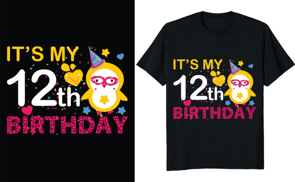 It's My 12th Birthday Twelve 12 years Old Birthday Gifts T-Shirt