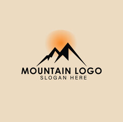 Minimalist Mountain Logo Design  Clean and Modern Outdoor Icon for Adventure, Travel, or Nature Branding