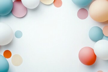 Blank canvas with colorful spheres for creative design concepts