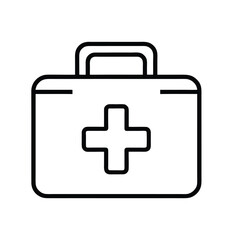 First Aid Kit Icon: Simple, Bold, Black Line Art Medical Graphic