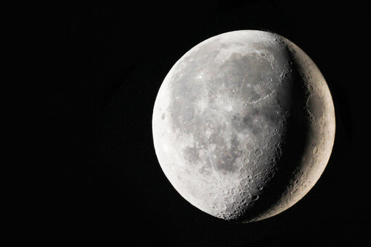 Combination of waning gibbous and crescent moon as background