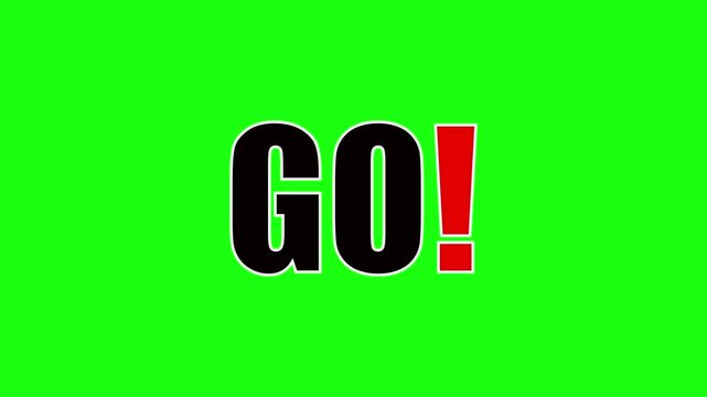 green screen animated counting 321 go for editing video 4k
