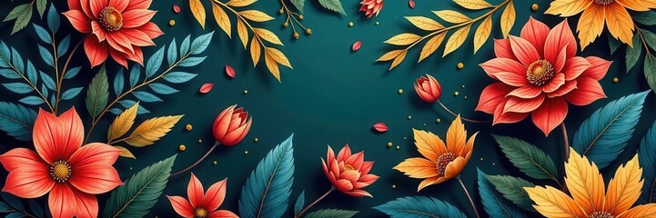 Gold leaf & botanical line art wallpaper pattern, decor, backgrounds