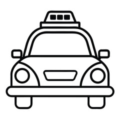Line Art Taxi Cab Icon: Simple, Modern, Transportation Graphic