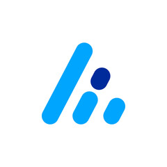 Abstract Blue and Dark Blue Geometric Shapes Forming a Unique Design