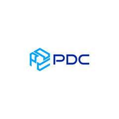 Abstract Hexagon Logo Design with PDC Letters