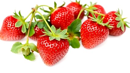 strawberries isolated on white background