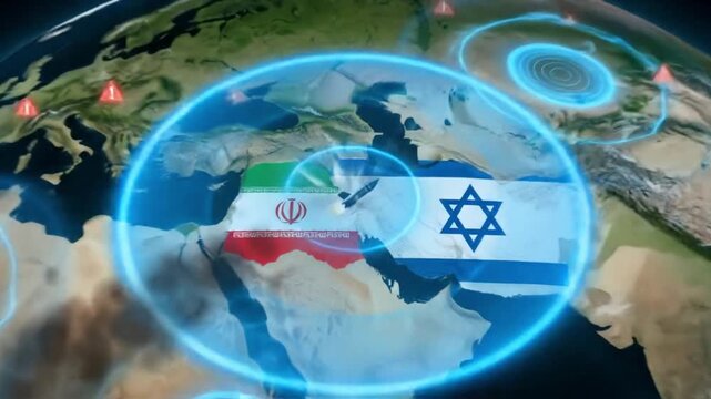 Iran vs Israel map Middle East atack