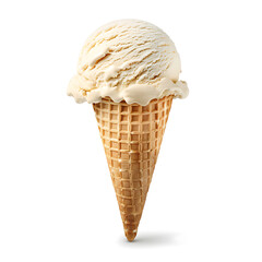 Vanilla Ice Cream in Waffle Cone