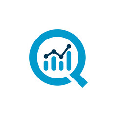 Magnifying Glass Encircling an Ascending Bar Graph