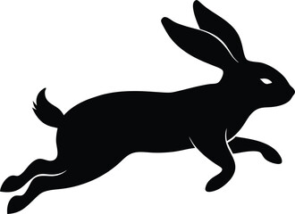 Bunny icon running silhouette,  rabbit vector clipart design