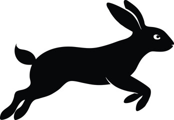 Bunny icon running silhouette,  rabbit vector clipart design