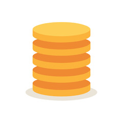 Minimalist Coin Stack with Soft Shadow