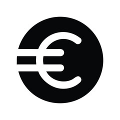 Obraz premium Minimalist Euro Currency Symbol in Black and White Design