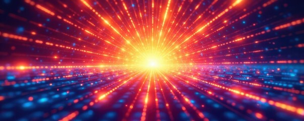 Fototapeta premium Vibrant sunburst, radiating lines Six color variations , illustration, abstract