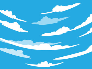 Light Wispy Clouds in Clear Sky Illustration