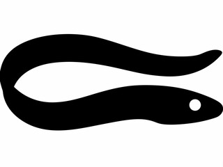 Swamp eel fish silhouette. Moray eel fish vector silhouette illustration, fish clip art element icon symbol