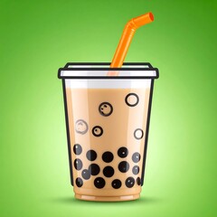 Bubble tea in a transparent cup