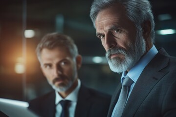 Thoughtful Businessmen in a Modern Office Environment Discussing Ideas