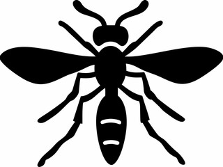 Black and white wasp silhouette, wasp Silhouette, Striking Vector Art, Free Clipart & Stinger Designs, Clipart, Tattoo, Logo, Icon & Insect art Design, Wasp isolated on white background
