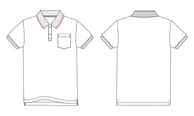 Naklejka premium Polo shirt template vector illustration front and back