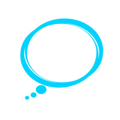 blue circle thought speech bubble frame