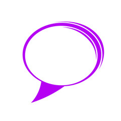 purple circle speech bubble frame