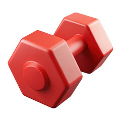 Red dumbbell isolated on transparent background