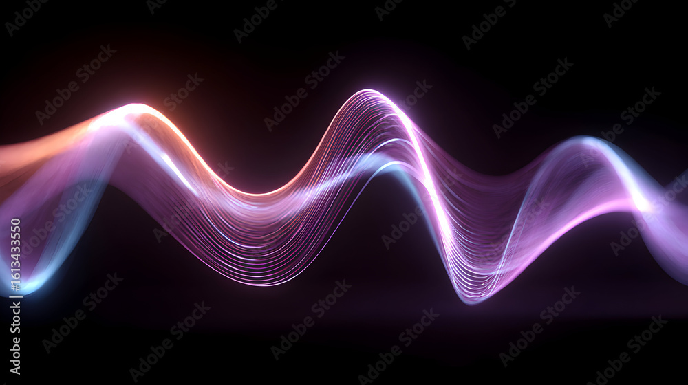 Poster abstract luminous wave forms a mesmerizing digital artwork for background applications highlighting 