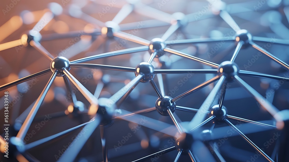 Aufkleber a futuristic network of interconnected nodes creates a complex and technological abstract design
