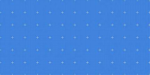 Bright engineering blueprint with white grid on blue background