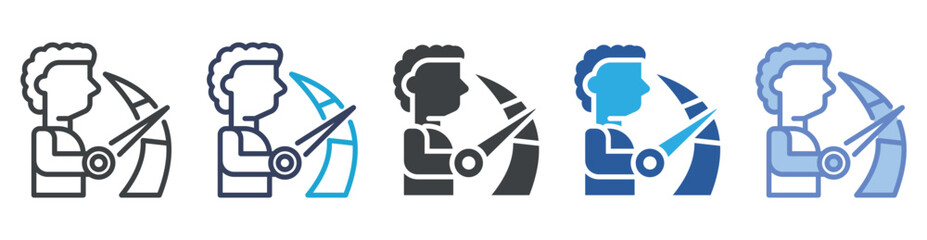 Performance icon set multiple style collection