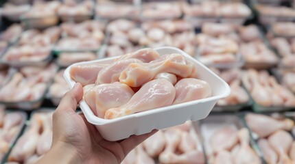 fresh chicken in a market