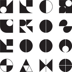 Abstract geometric shapes in black and white