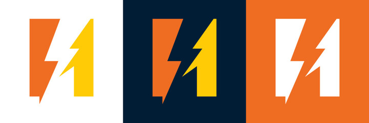 Electricity Letter H Logo Vector Design for Lightning Bolt initials, company, technology and symbol