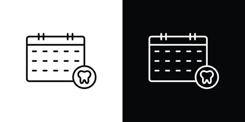 Dental appsointment icon collection. Line vector sign, symbol for web and mobile