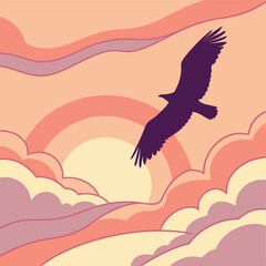 eagle in the sunset