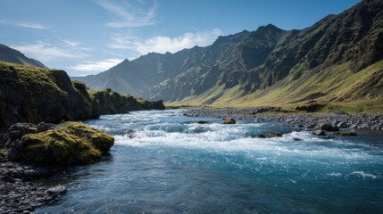 breathtaking volcanic caldera in iceland illuminated by clear blue light showcases unique interplay of geological