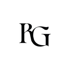 RG monogram logo design letter text name symbol monochrome logotype alphabet character simple logo